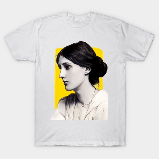 English author Virginia Woolf illustration T-Shirt by Litstoy 